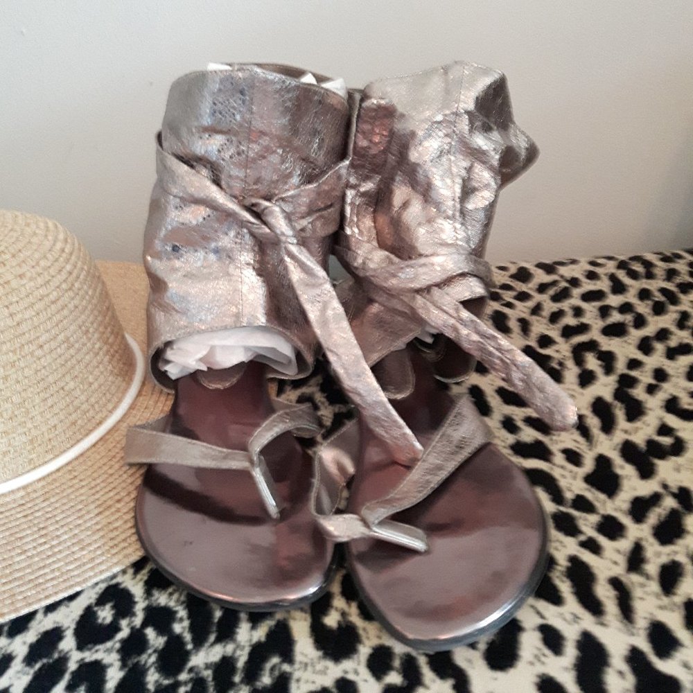 Browns Rose Pewter Gladiator Sandal